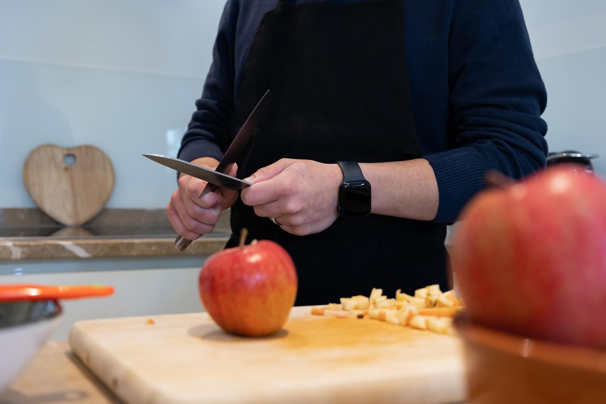 Instructor demonstrating knife skills