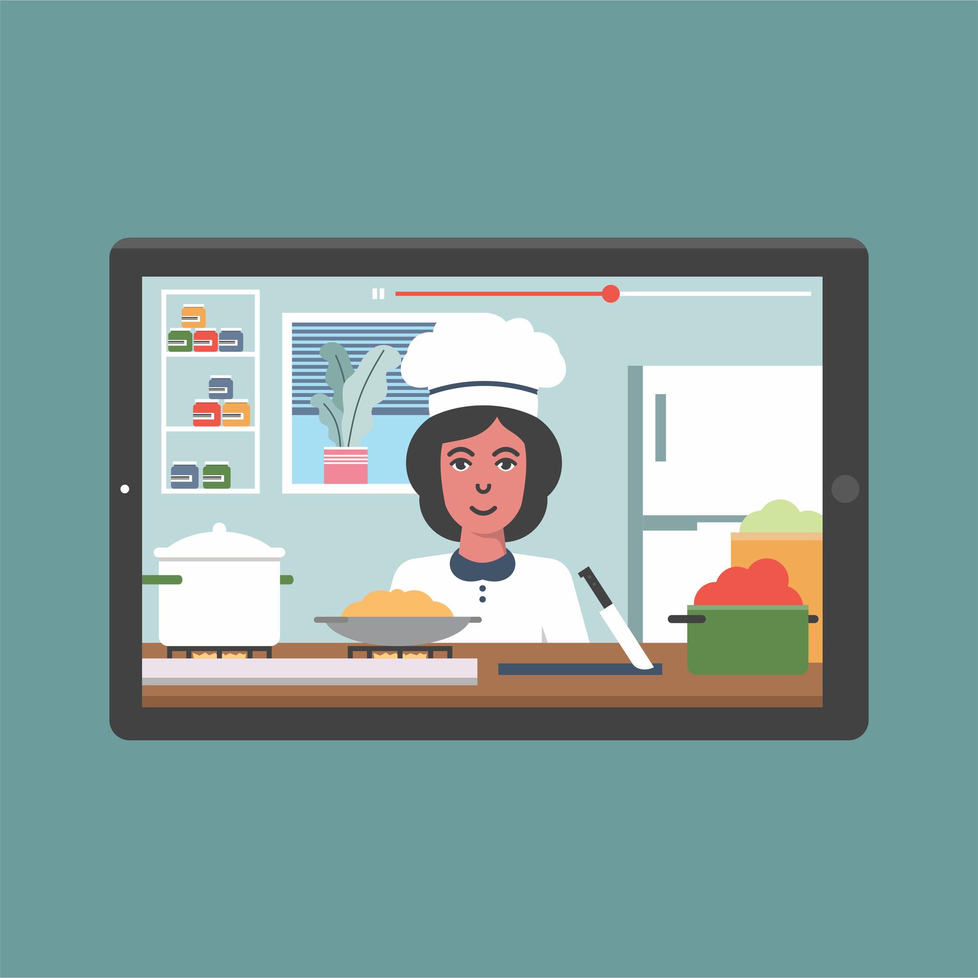 Video lesson interface on tablet